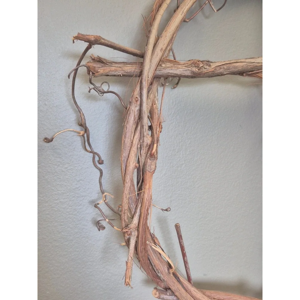Natural Grapevine Cross Wreath 16x18 Rustic Primitive Farmhouse Wall Decor Gift